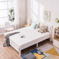 White Wood Platform Bed with Hardwood Slats V261991