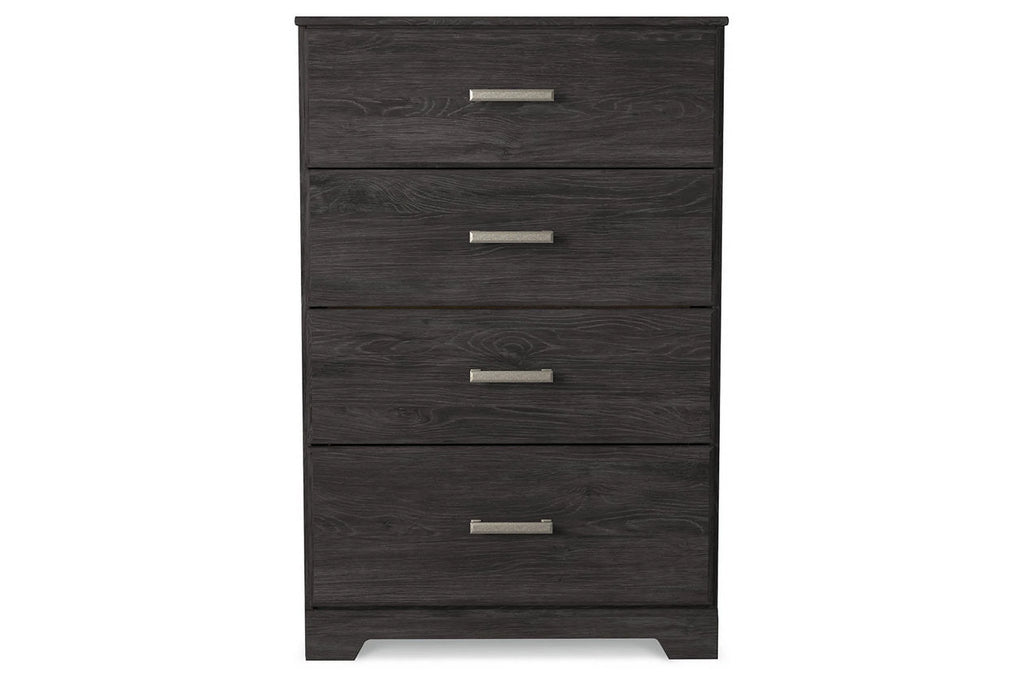 Black Four Drawer Engineered Wood Chest K3476