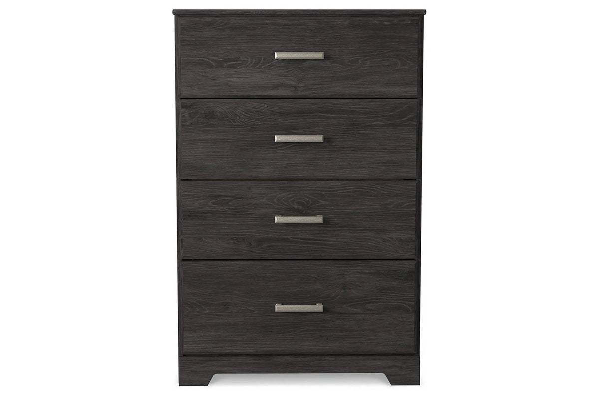 Black Four Drawer Engineered Wood Chest K3476