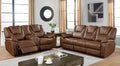 Brown Leatherette Recliner Sofa Set 2pcs D815