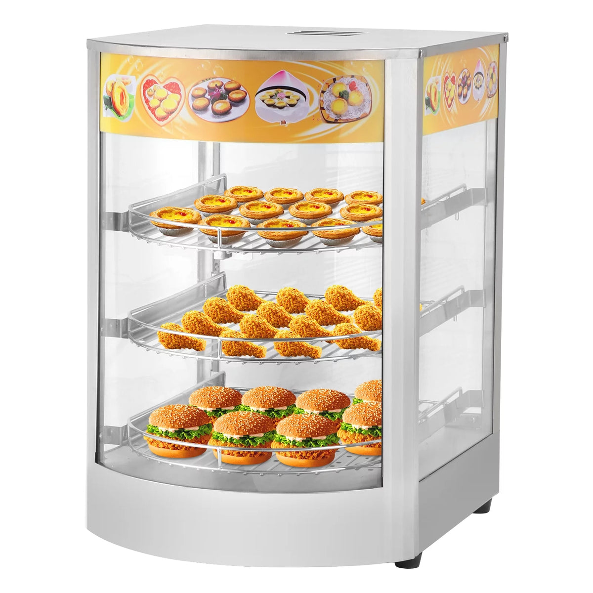 800W 3-Tier Commercial Food Warmer Display Case S76216