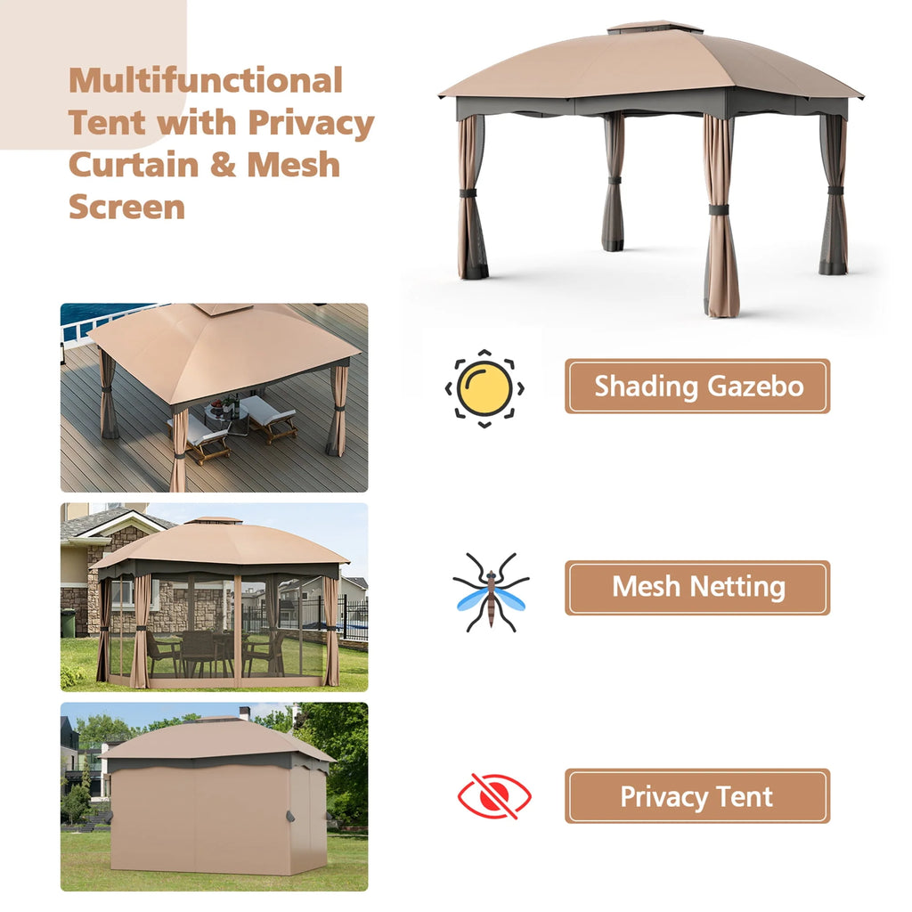 12' x 10' Heavy Duty Steel Gazebo F601092
