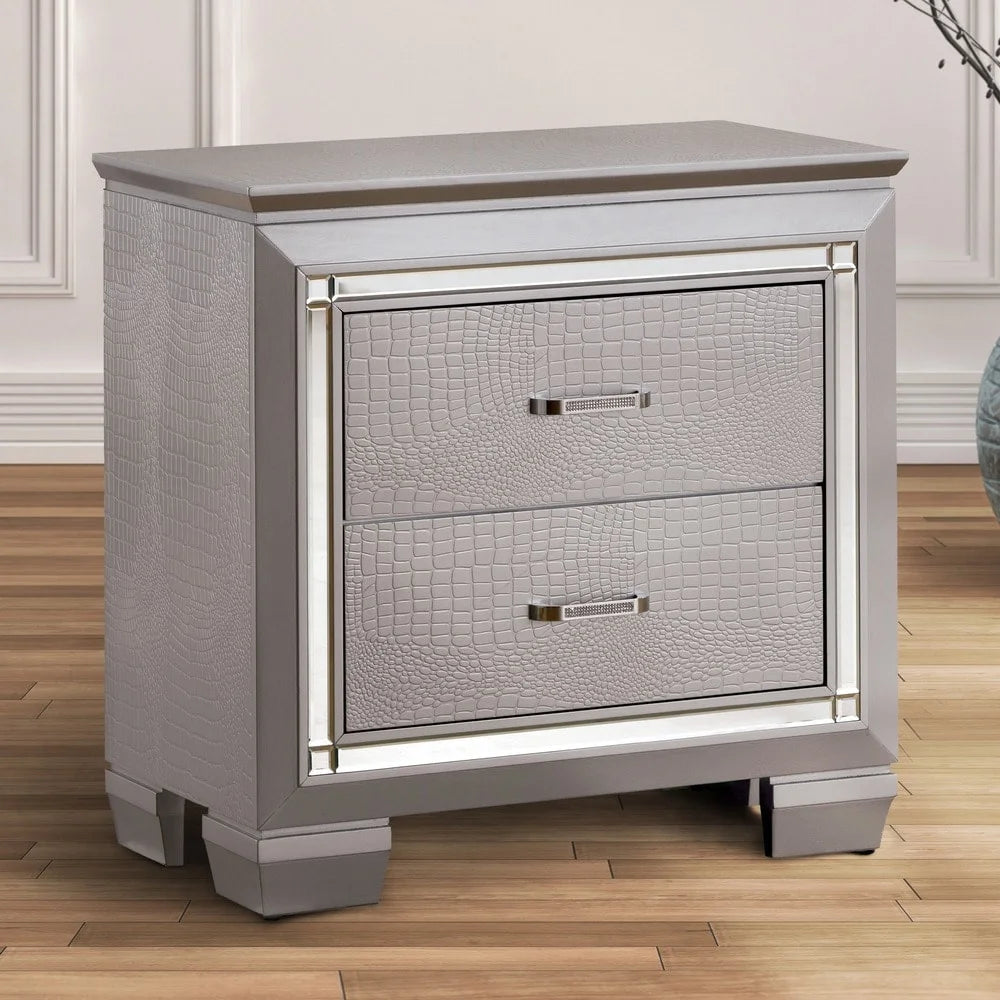 Solid Wood 2-Drawer Nightstand G21900