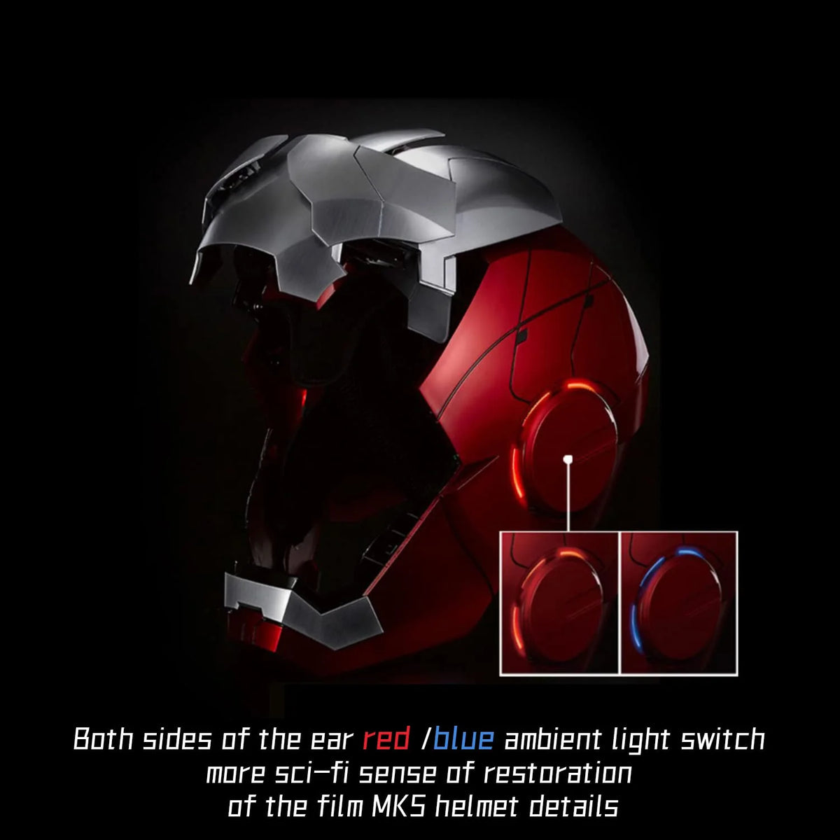 Wearable Electronic Helmet with Sounds & LED Eyes 1:1 Model F844
