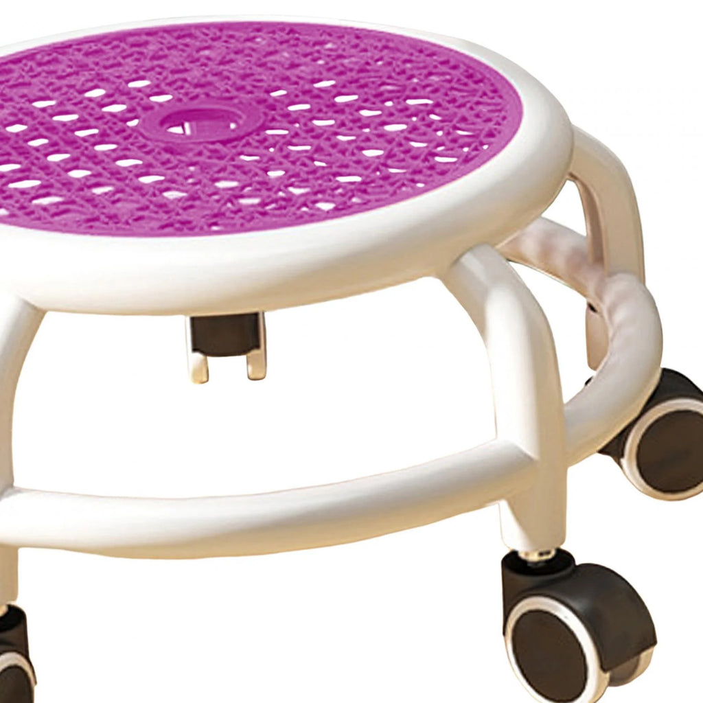 Violet Stool with Universal Wheels J45176