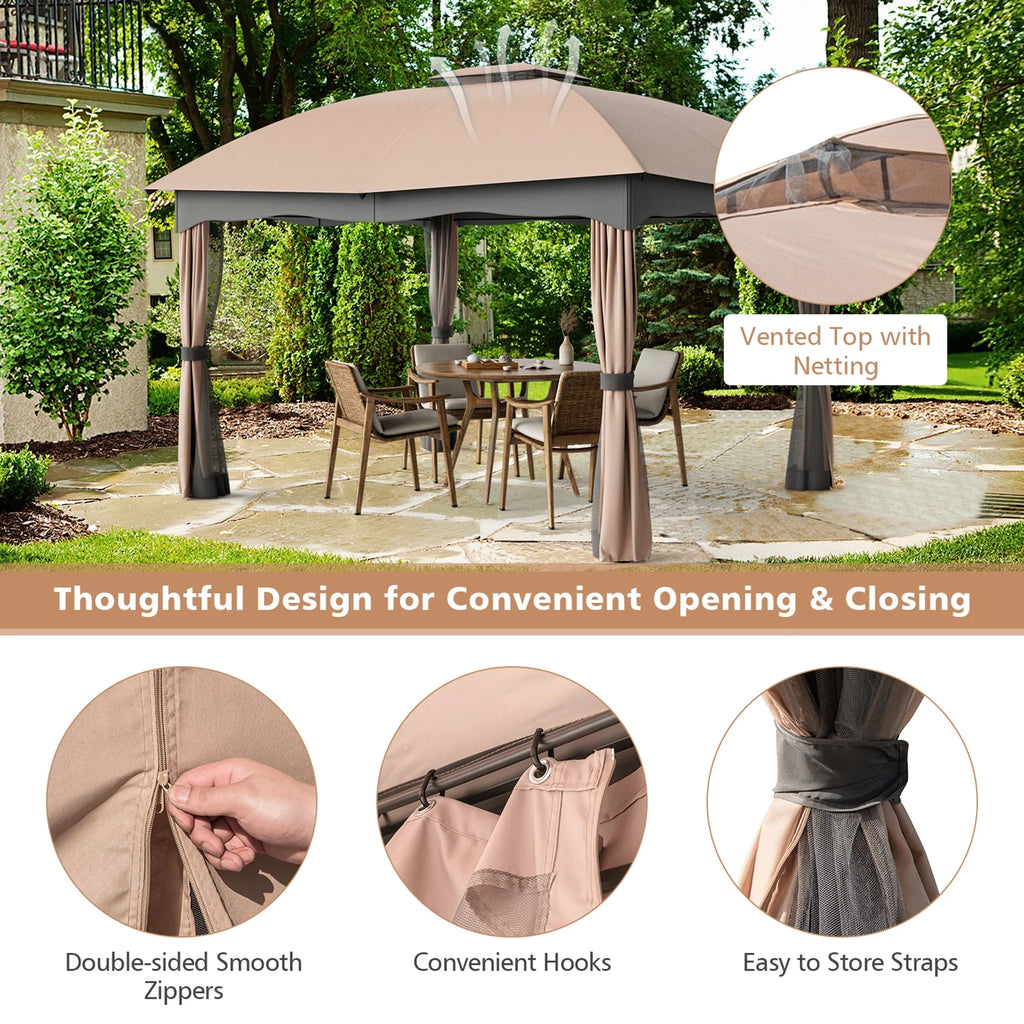 12' x 10' Heavy Duty Steel Gazebo F601092