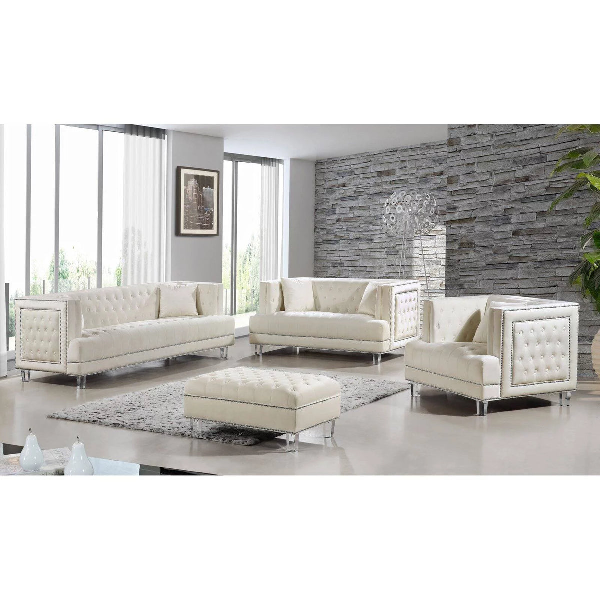 Cream Velvet Chair P2800