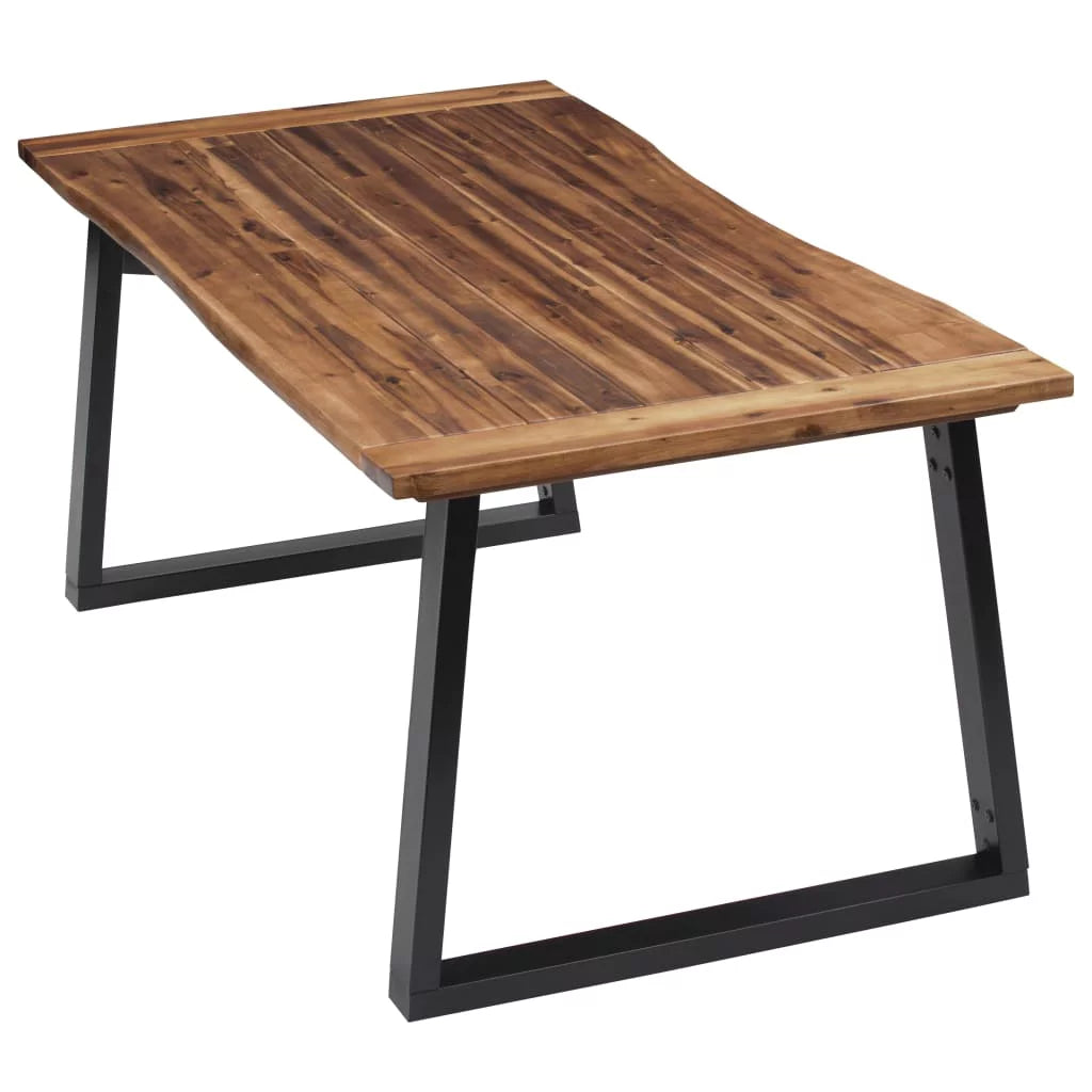 Acacia Wood Dining Table with Metal Frame B7202