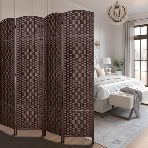 6 Panel Dark Coffee Folding Room Divider Y798821
