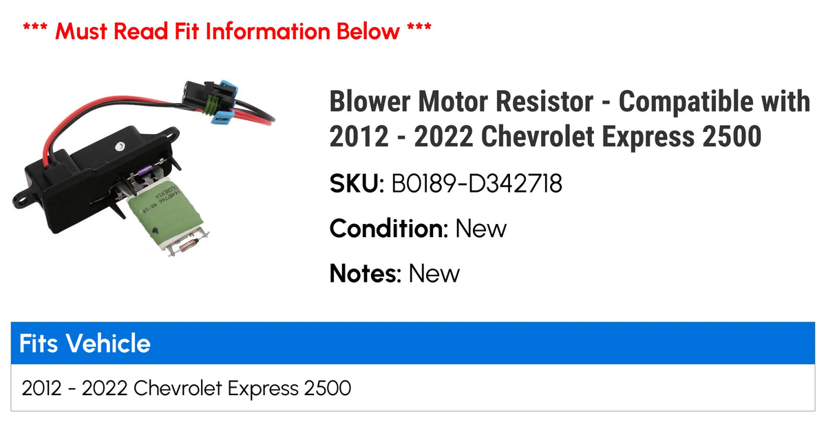Blower Motor Resistor O68099