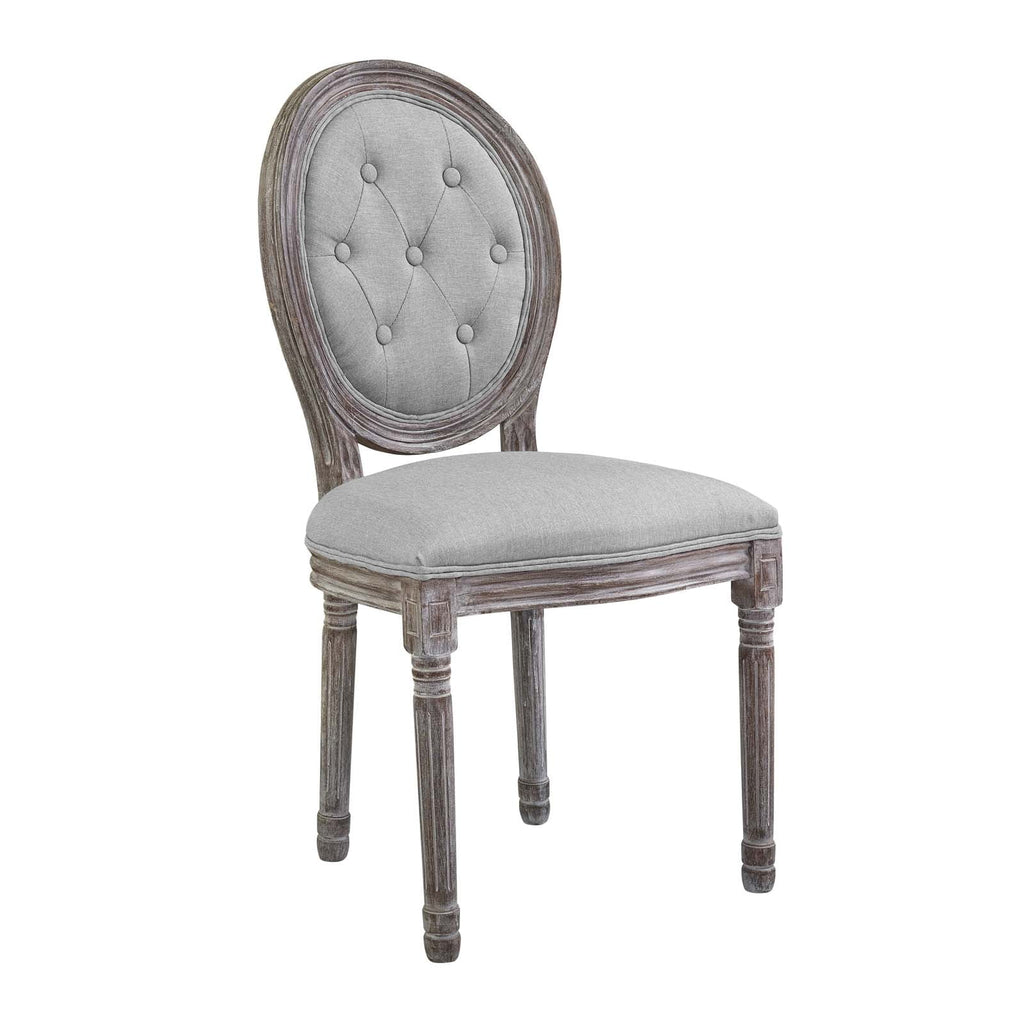 Light Gray Upholstered Fabric Dining Side Chair Set of 2 Q6608