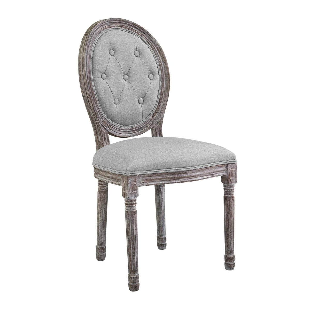 Light Gray Upholstered Fabric Dining Side Chair Set of 2 Q6608