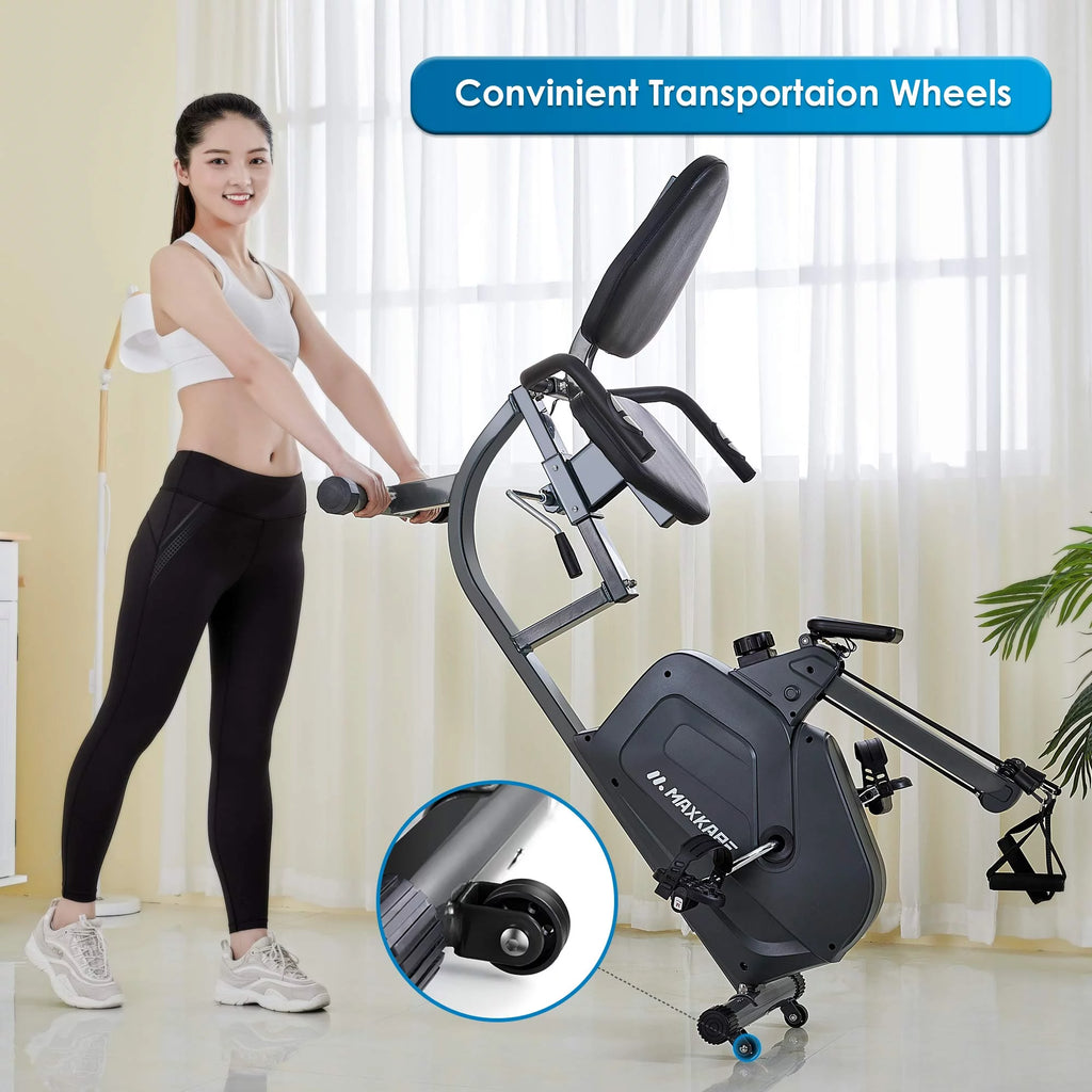 Recumbent Exercise Bike with Arm Resistance Bands X652707