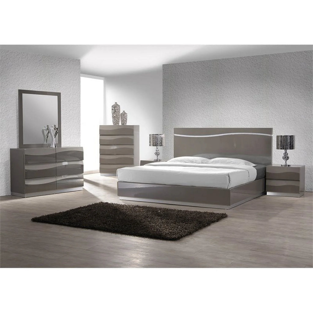 King Bedroom Set in Gloss Gray H168133