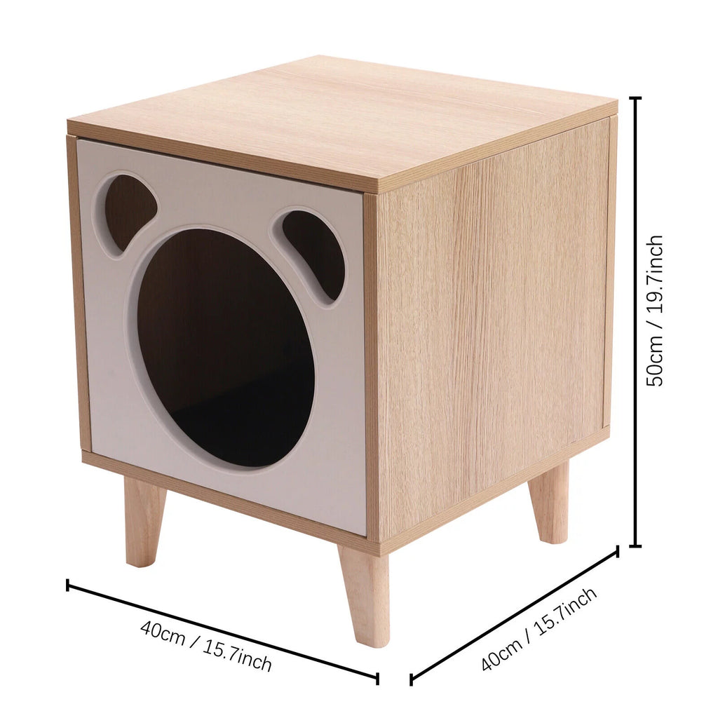 Wooden Cat House End Table A5824