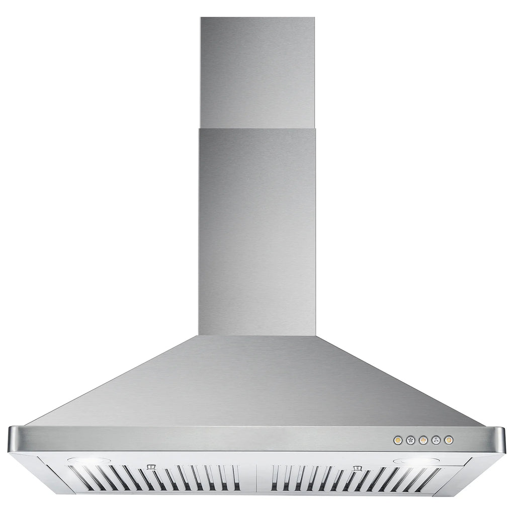 2 Piece Gas Range and Wall Mount Range Hood Kitchen Appliance Bundle L4682