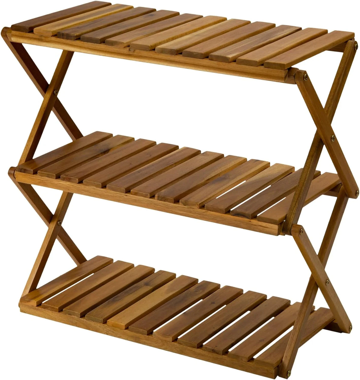 3 Tier Acacia Wood Folding Shelf E4026