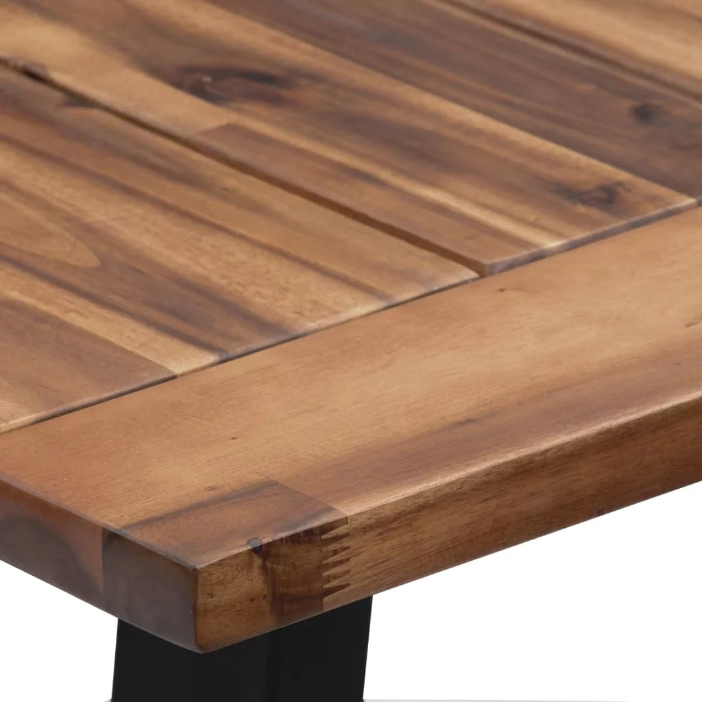 Acacia Wood Dining Table with Metal Frame B7202