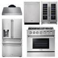 36 Propane Gas Range, Range Hood, Refrigerator, Dishwasher, Wine Cooler L92809