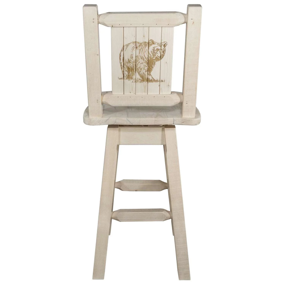 Natural Wood Swivel Barstool H4729