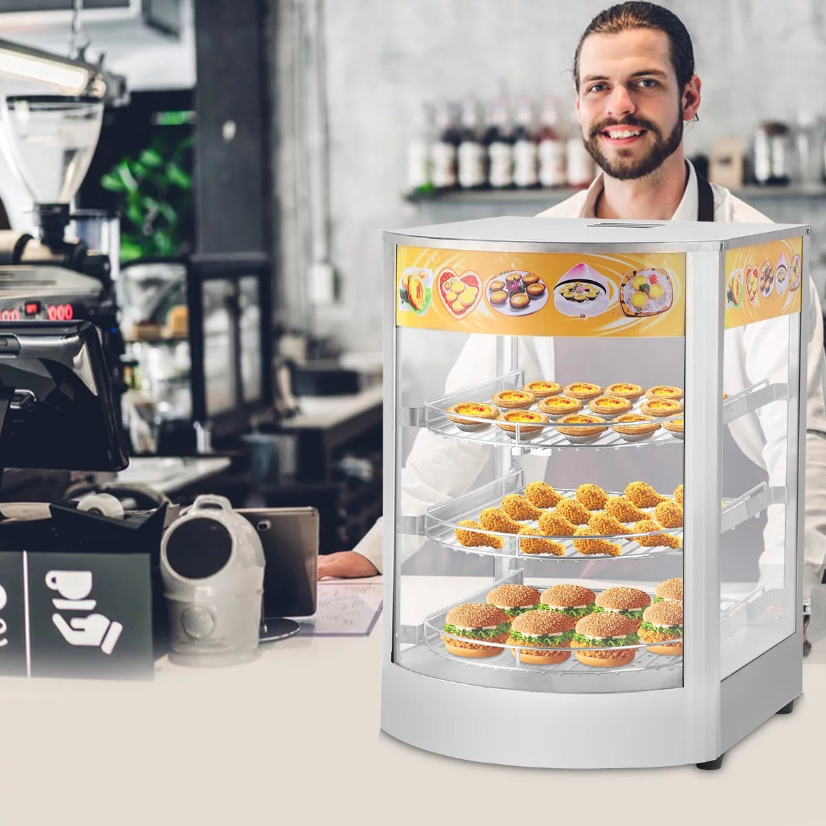 800W 3-Tier Commercial Food Warmer Display Case S76216