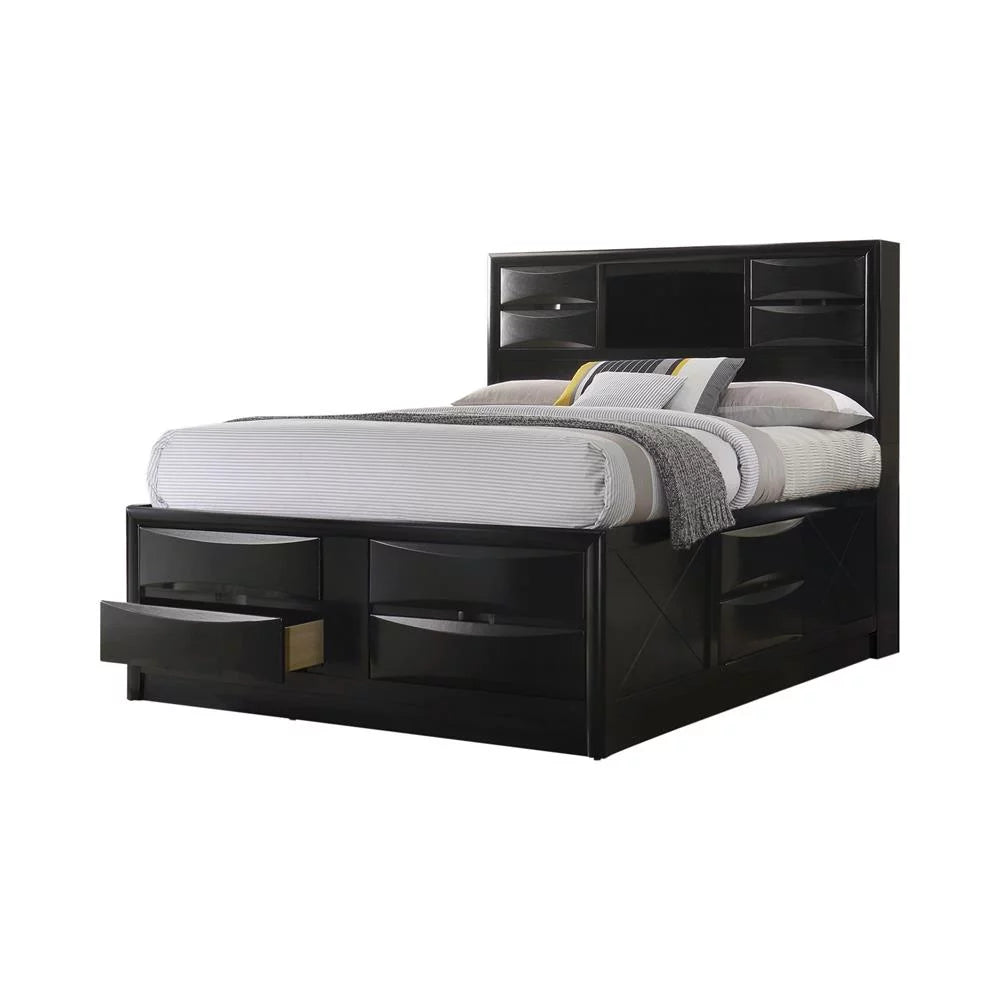 Black Eastern King Platform Storage Bed A269327