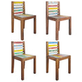 4 Piece Reclaimed Wood Dining Chair Set J551
