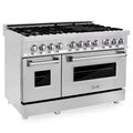 7 Burner Double Oven Dual Fuel Range with Brass Burners in Stainless Steel Q635