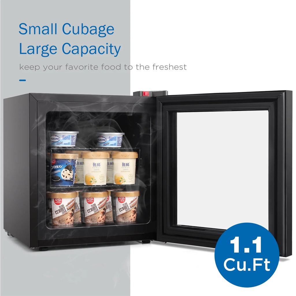 1.1 Cu Ft Countertop Glass Door Freezer J9183