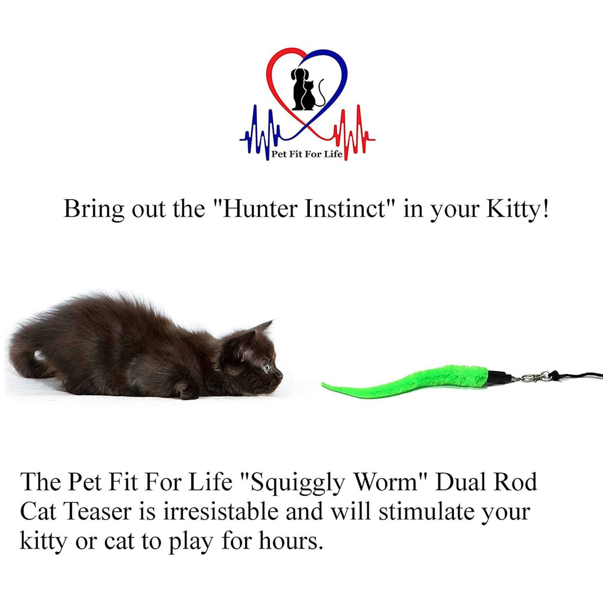 Cat Wand Toy 5-Piece Worm Teaser C987953