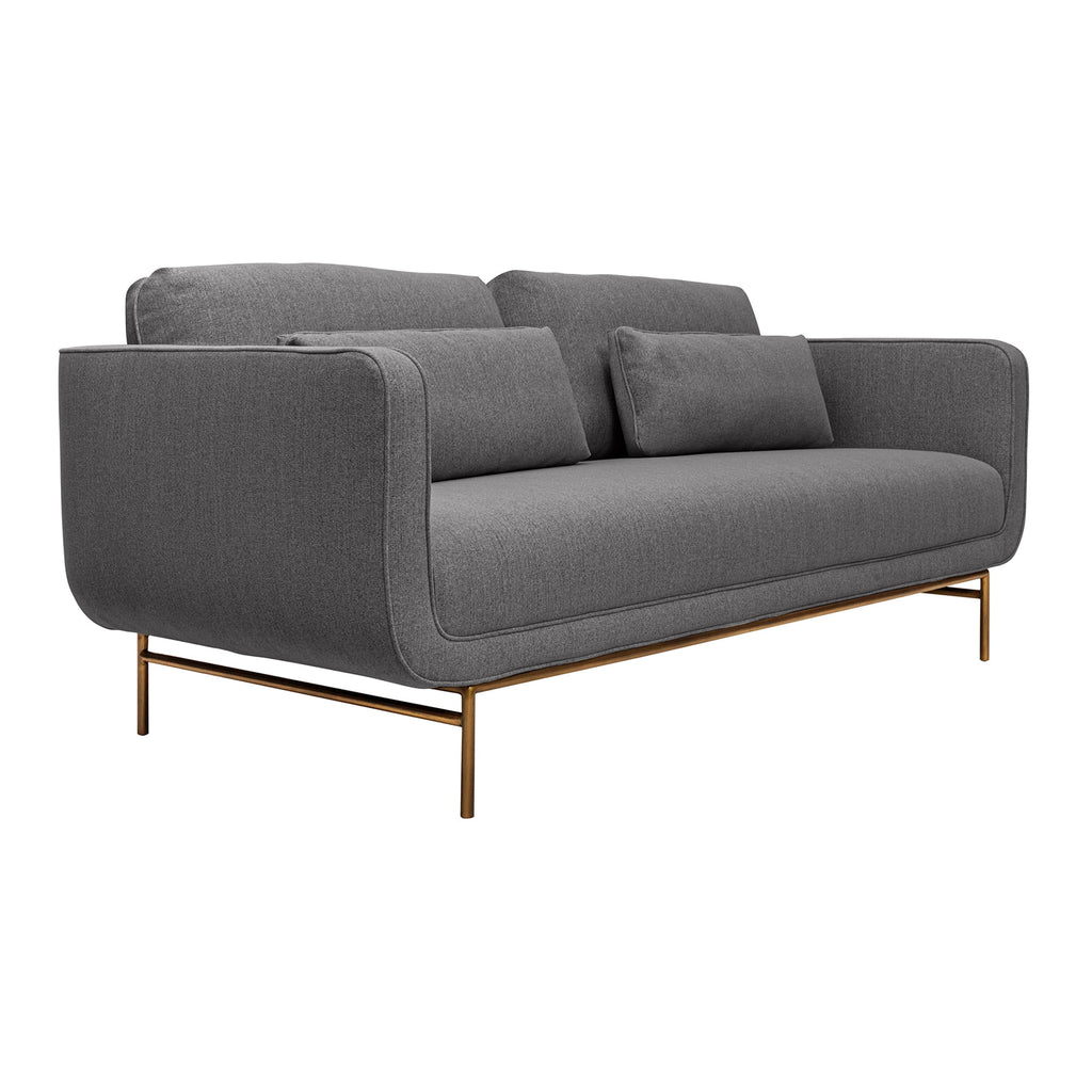 77" Fabric & Metal Sofa in Gray L414