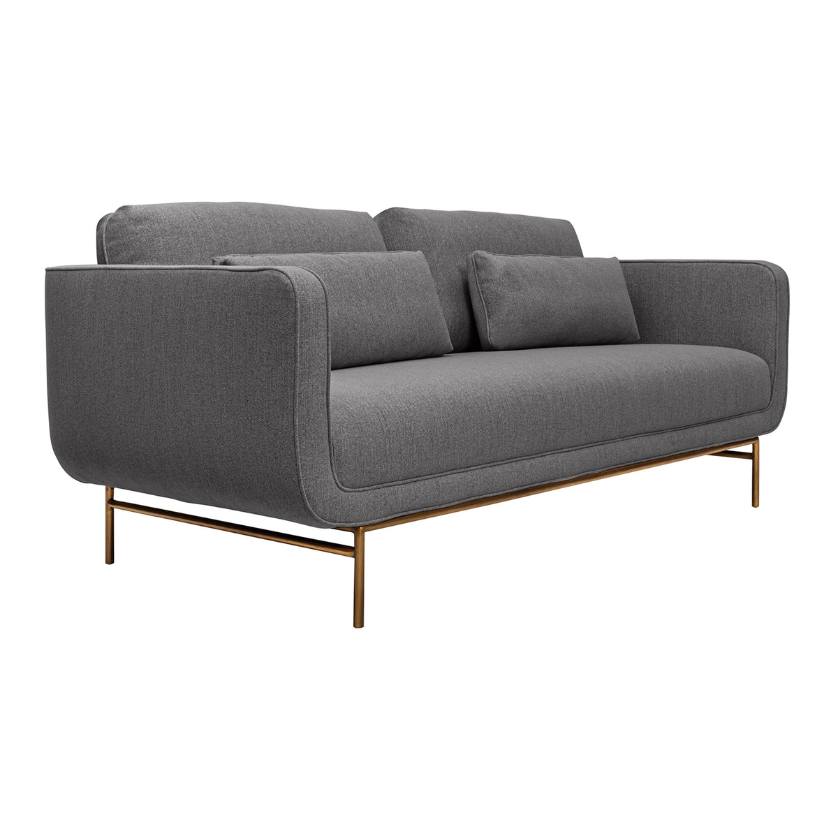 77" Fabric & Metal Sofa in Gray L414