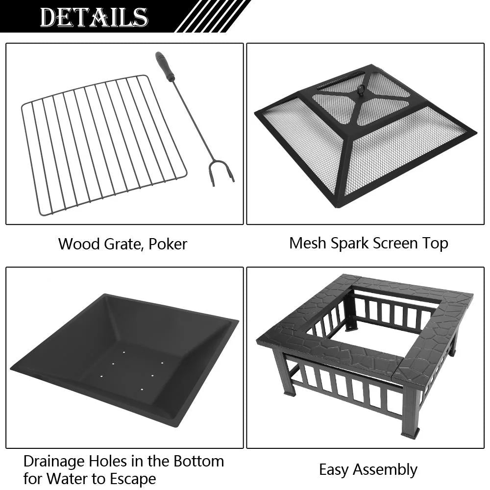 Wooden 32 Metal Fire Pit H947629