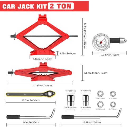 2.5 Ton Universal Scissor Jack with Lug Wrench C6703