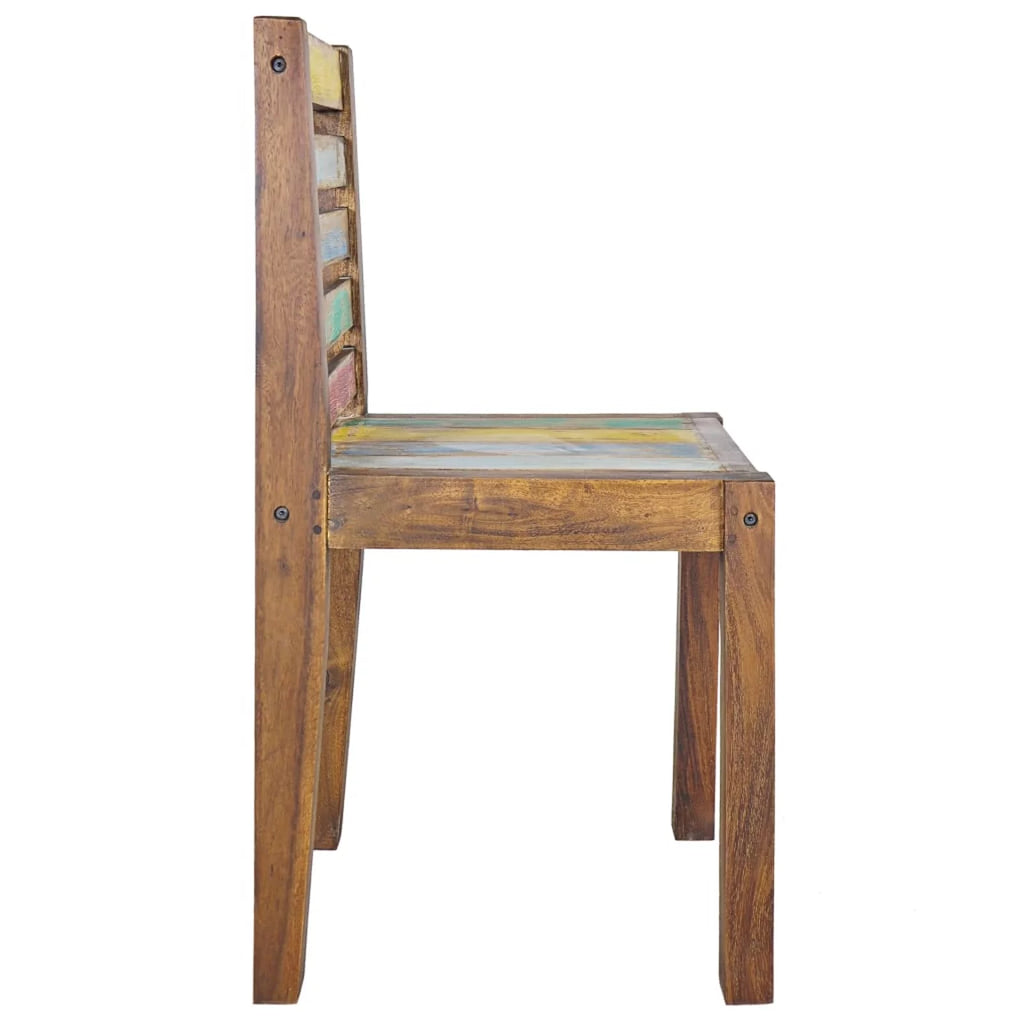 4 Piece Reclaimed Wood Dining Chair Set J551