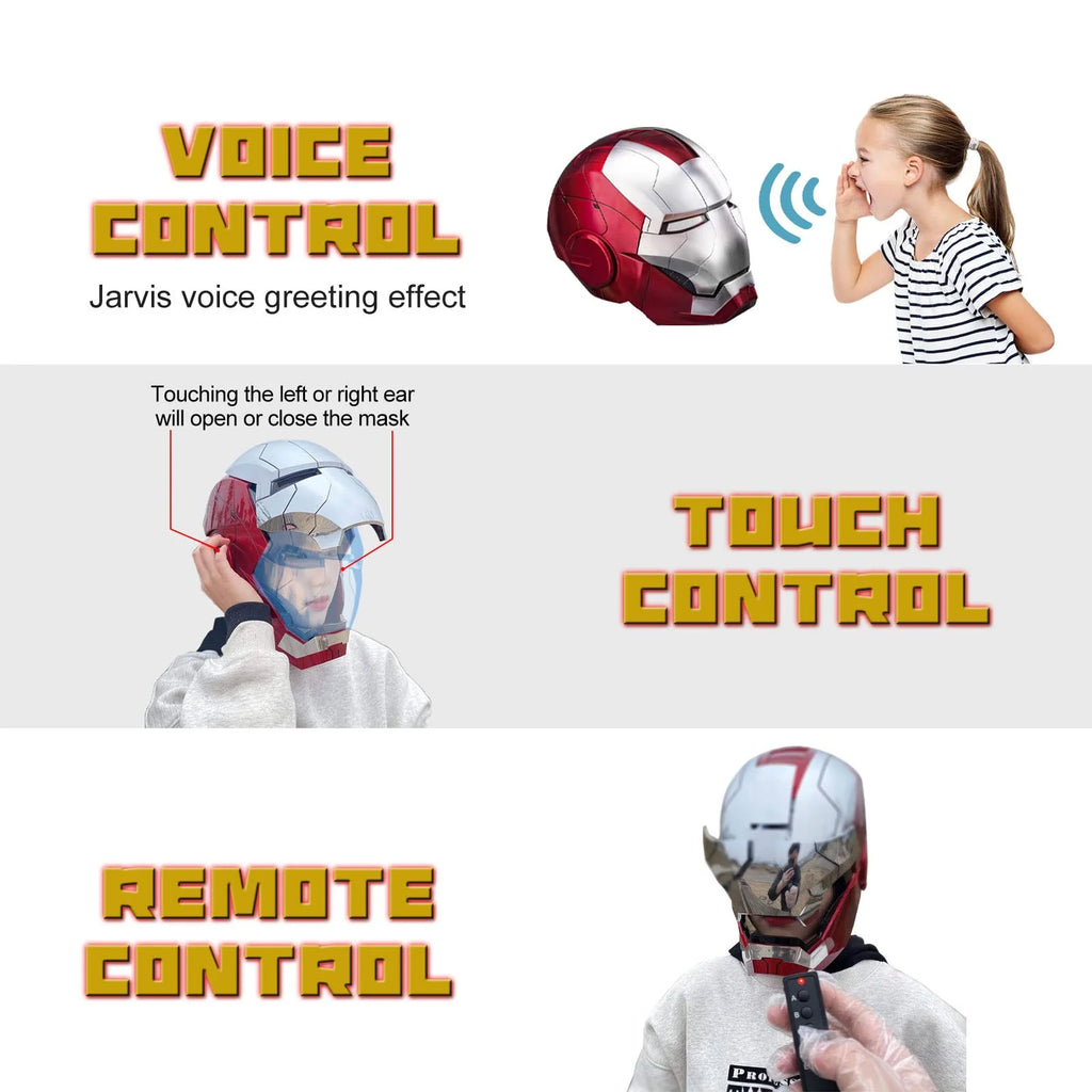 Wearable Electronic Helmet with Sounds & LED Eyes 1:1 Model F844