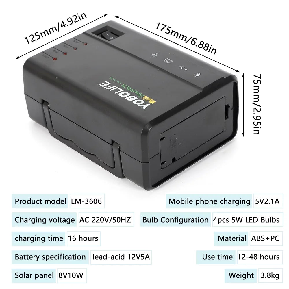 Portable Power Station Kit with 4 Bulbs S262011