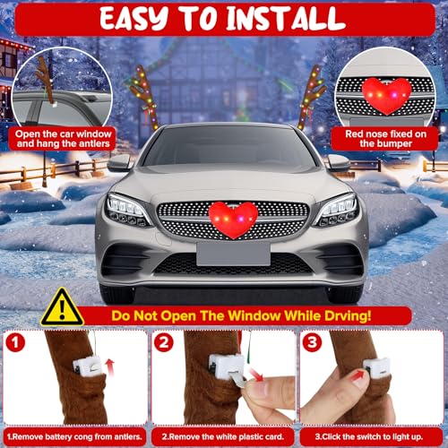 Christmas Reindeer Antlers for Cars With LED Lights W152