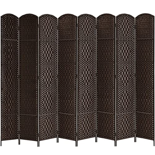 6 Panel Dark Coffee Folding Room Divider Y798821