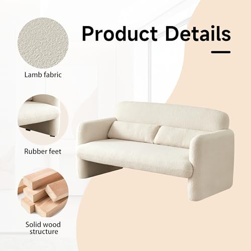 Sherpa Lamb Fabric Armed Accent Chair with Waist Pillow J18404