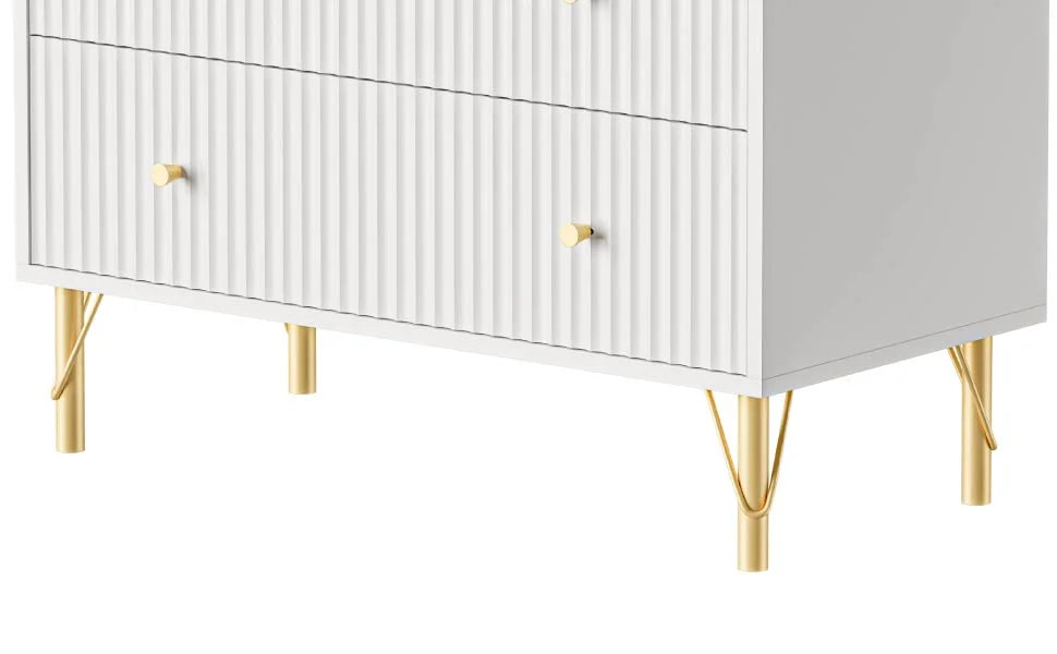White 4 Drawer Dresser Set of 2 T768