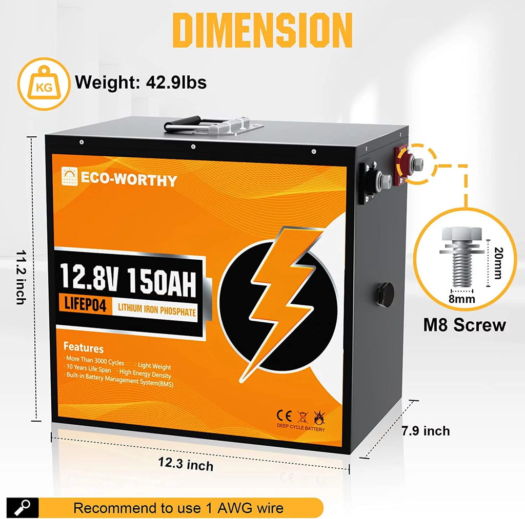 12V 20AH Lithium LiFePO4 Deep Cycle Battery Q444