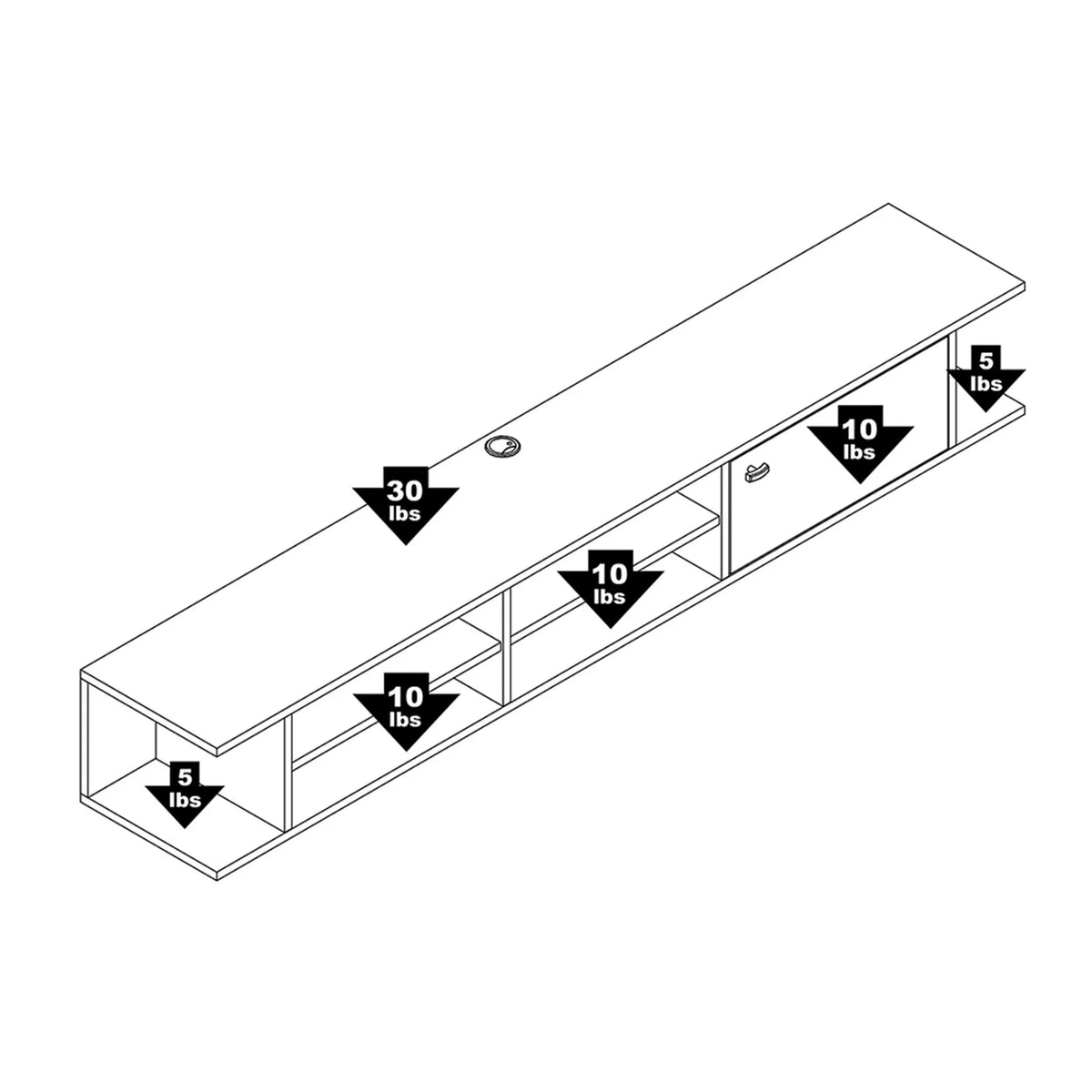 Wall Mounted Media Console with Door Y402402
