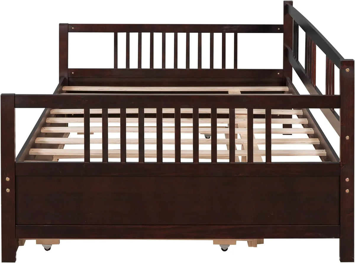Full Size Wood Daybed with Twin Trundle T81061