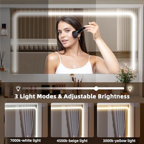 White Makeup Vanity with Mirror and Lights O788