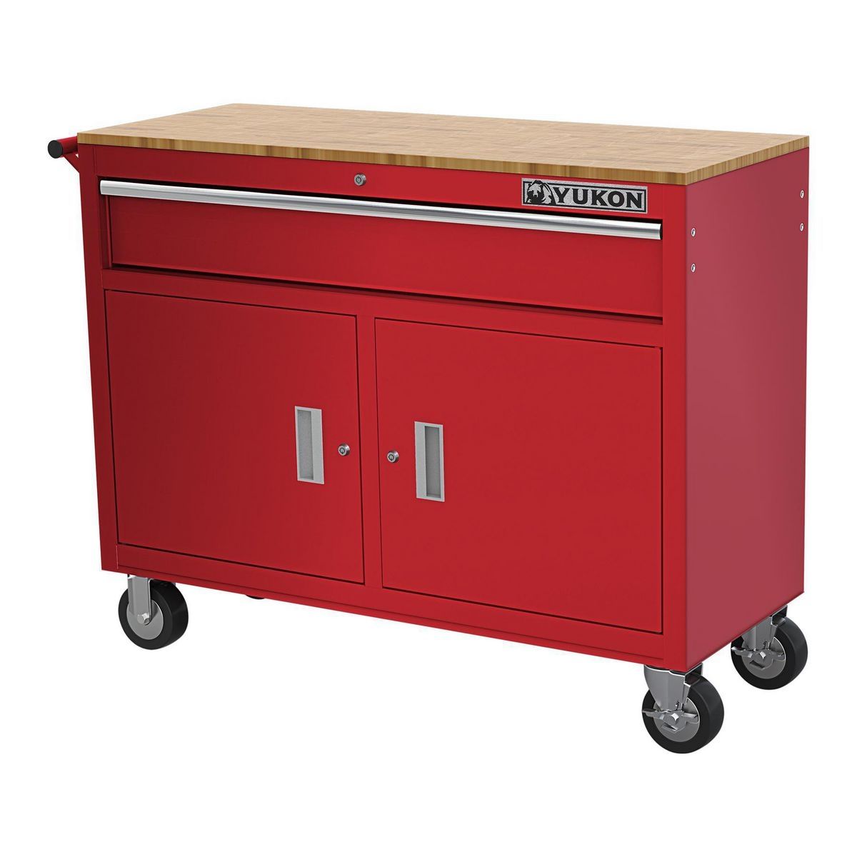 46 in. Mobile Workbench with Solid Wood Top Y796980