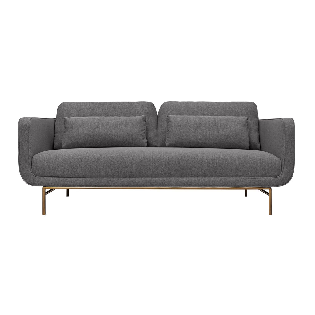 77" Fabric & Metal Sofa in Gray L414