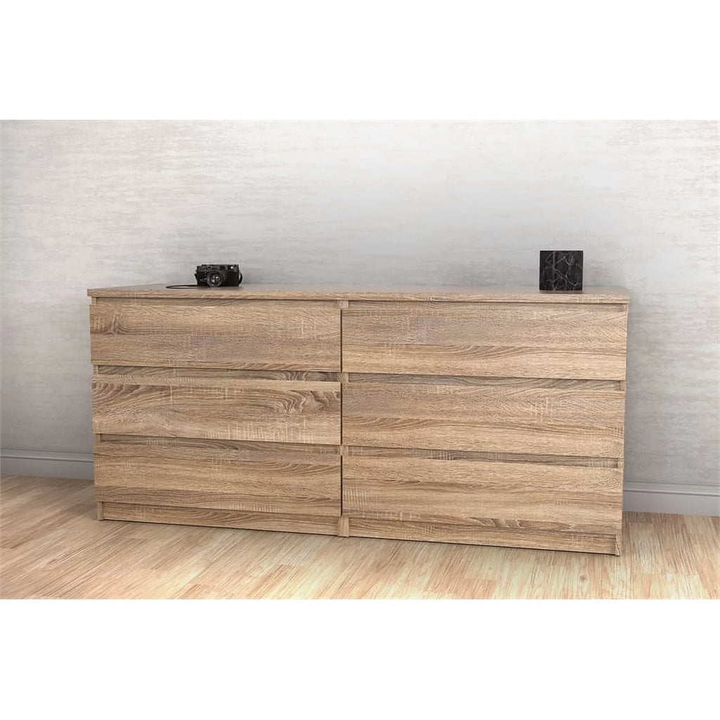 6 Drawer Wood Double Dresser C60202