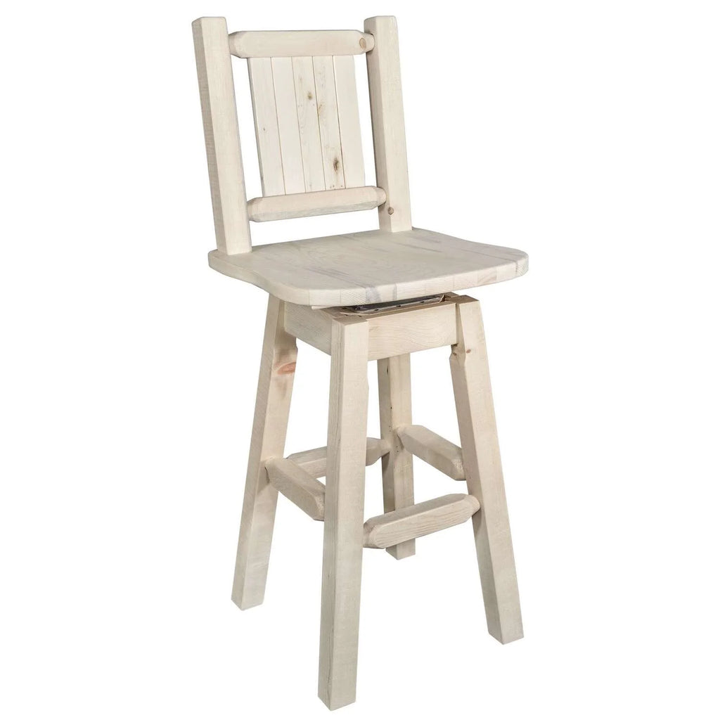 Natural Wood Swivel Barstool H4729