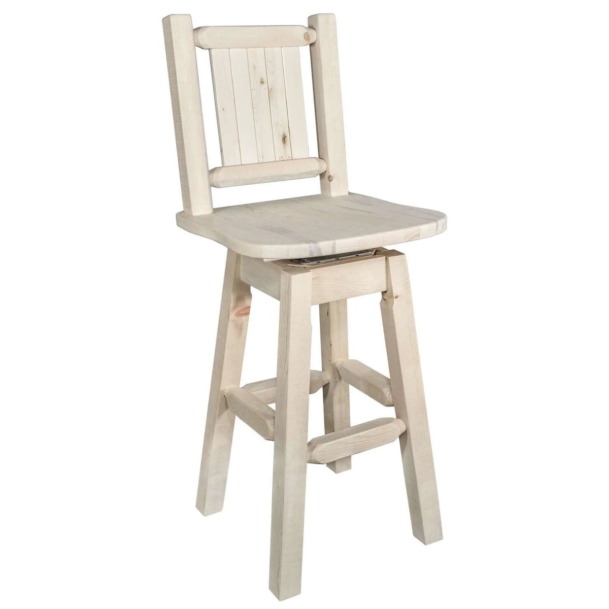Natural Wood Swivel Barstool H4729